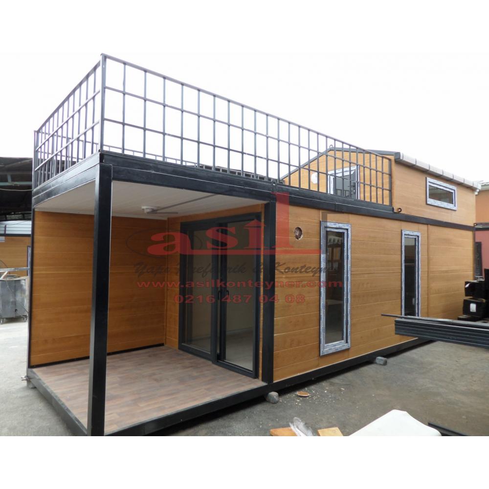 36 m� LOFT KATLI,BALKONLU,  V �ATI + VERANDALI AH�AP DESEN BETOPANLI BUNGALOV