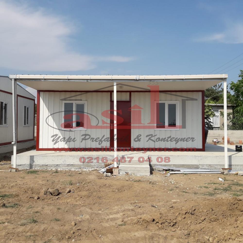 42 m�  2+1 �ATI+VERANDALI DI� SAC, �� PVC KAPLAMALI HAZIR EV